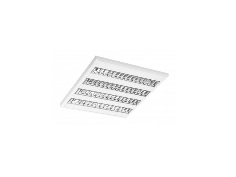 Luminária Comercial Luminária Comercial Sobrepor 4x14W para Lâmpada T5 com Soquete G5 Refletor Alumínio com Aletas Parabólicas Branca