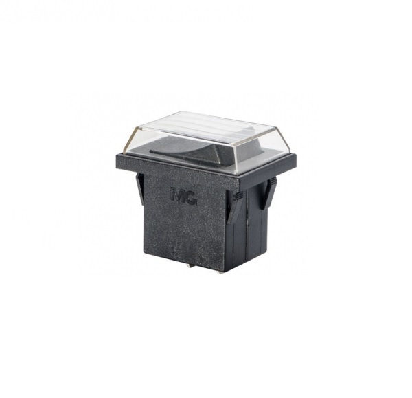 Interruptor Bipolar Tecla 16A/250V Preto Liga-Desl Tecla Vermelha