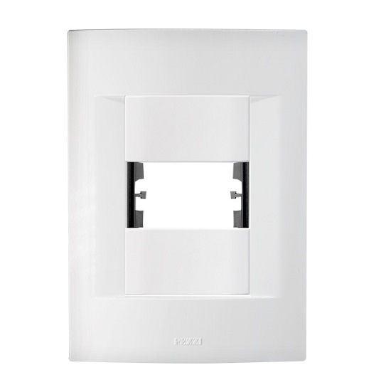 Placa PVC para 1 Módulo Horizontal 4x2 Branca Sublime com Suporte