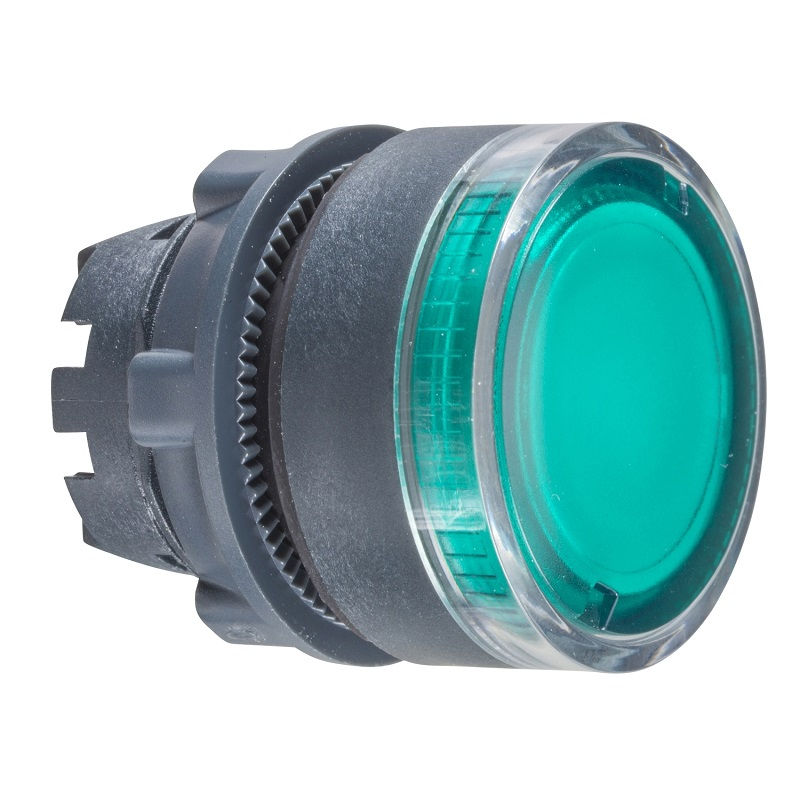 Cabeçote Cabeçote PVC para Botão 22 mm Iluminado BA9S Verde