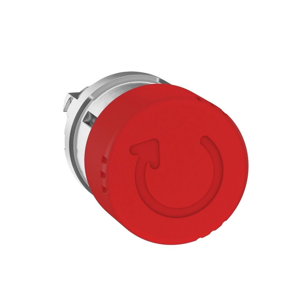 Cabeçote Cabeçote Metálico para Botão Cogumelo 22 mm Opaco Emergência Gira Destrava 30 mm Vermelho