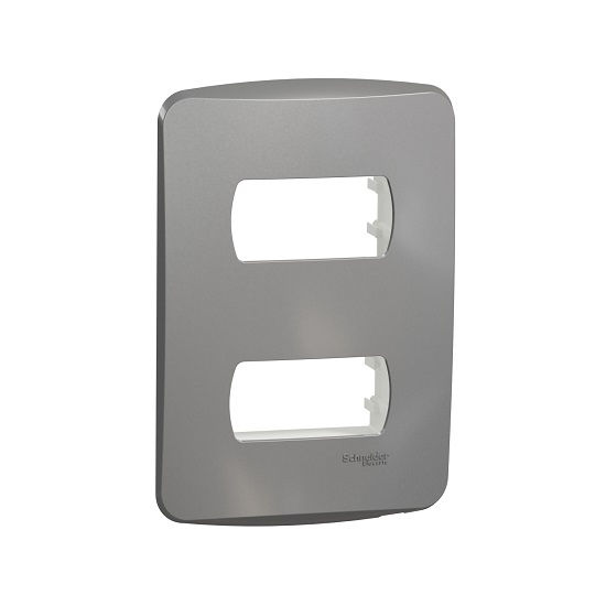 Placa PVC para 2 Módulos Distanciados 4x2 Alumínio Metal Linha Miluz com Suporte