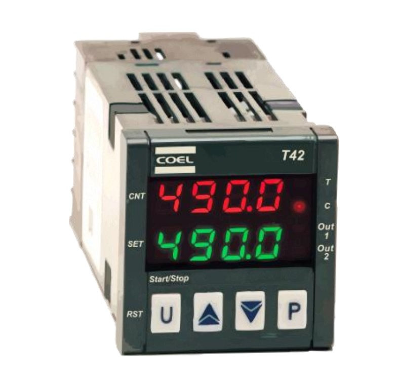 Controlador Temporizador Digital T42HLRR-K-P para Painel 2 Linhas 0-9999H 2 Contatos Reversíveis (NAF) 100-240VCA 48x48 mm