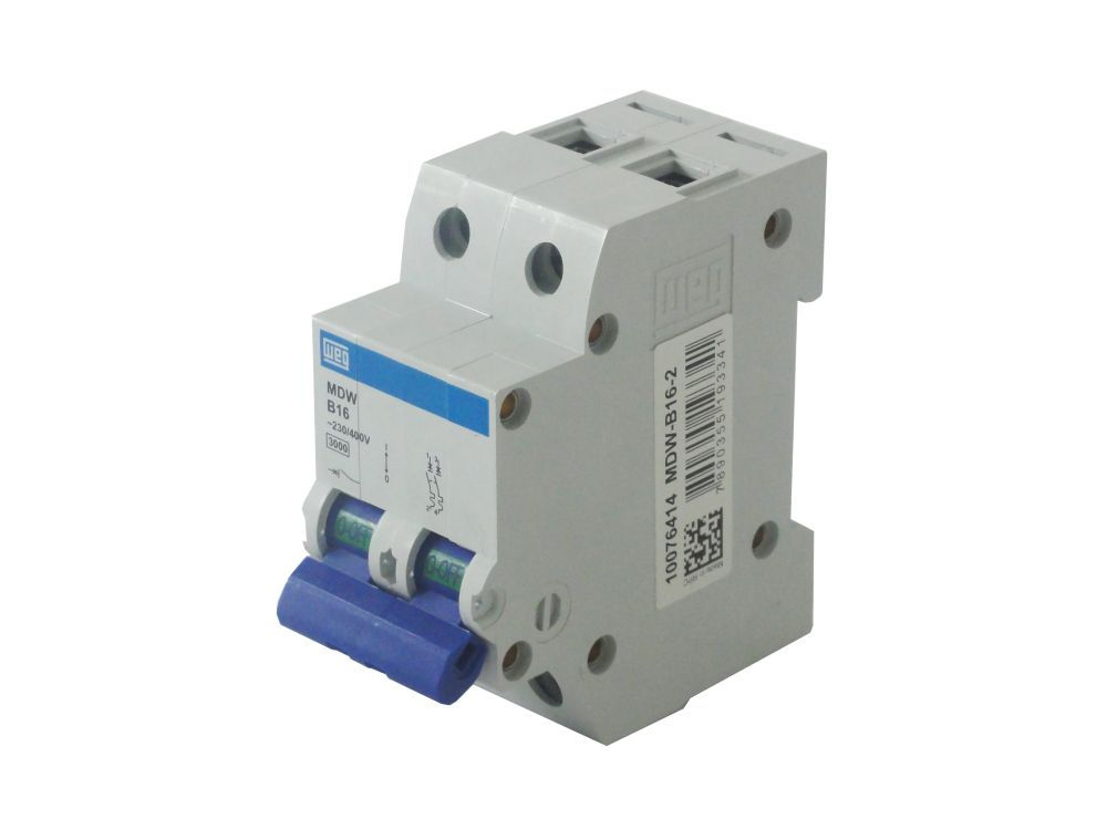Disjuntor Termomagnético Fixo Bipolar MDW B 20A 5 KA/3 KA 220/380VCA DIN