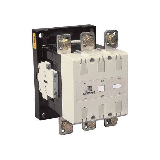Contator Principal Tripolar 250A 2NA+2NF 24-28VCA/CC 50/60 Hz CWM250 Conexão para Parafuso