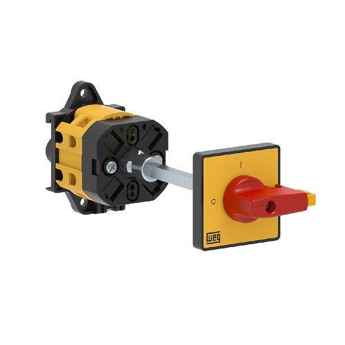 Chave Seccionadora Rotativa MSW Bipolar 16A com Fixação para Base com Manopla Vermelha SOB Carga