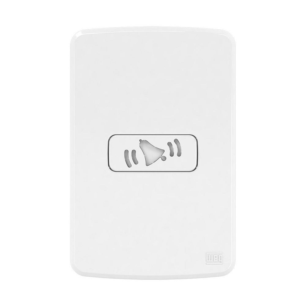 Campainha Cigarra Eletrônica Embutir 4x2 127/220VCA Branca Linha Compose com Placa