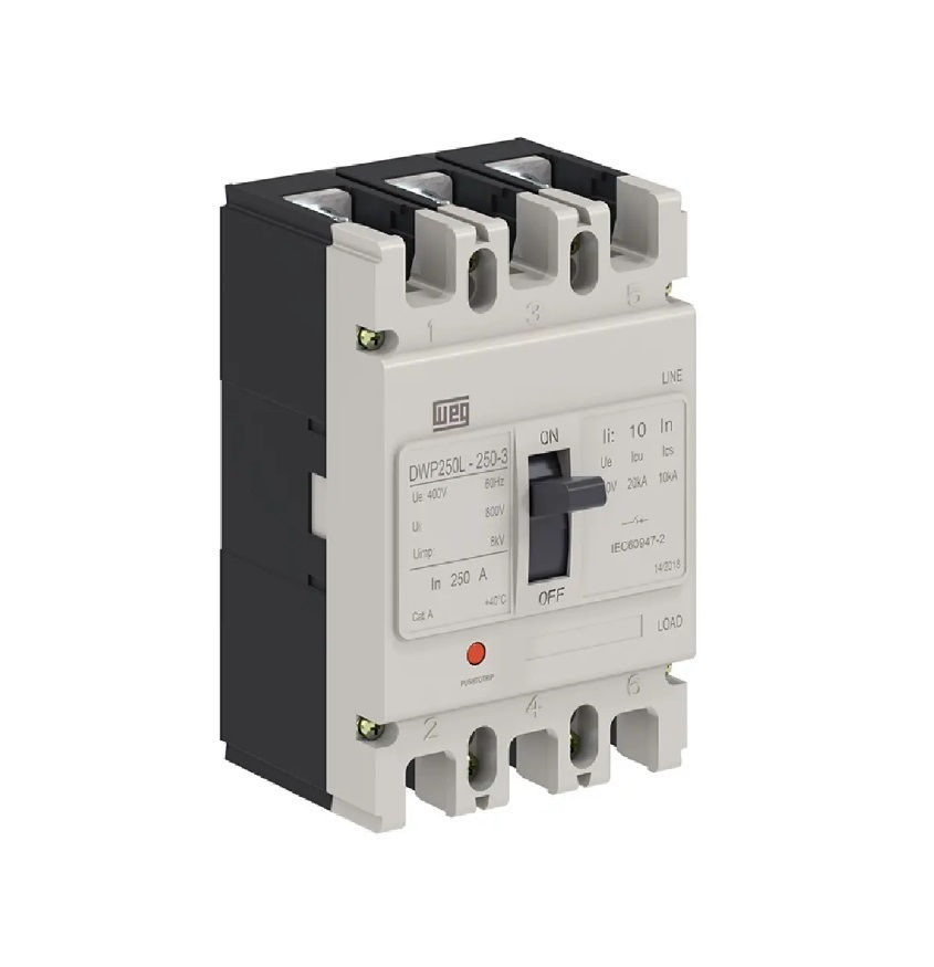 Disjuntor Termomagnético Fixo Tripolar DWP250 L 250A 35 KA/20 KA 220/380VCA Caixa Moldada