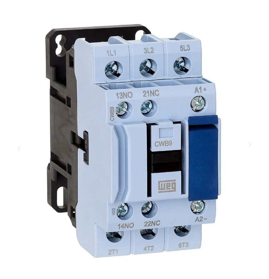 Contator Principal Tripolar 9A 1NA+1NF 24VCA 50/60 CWB9 Conexão para Parafuso