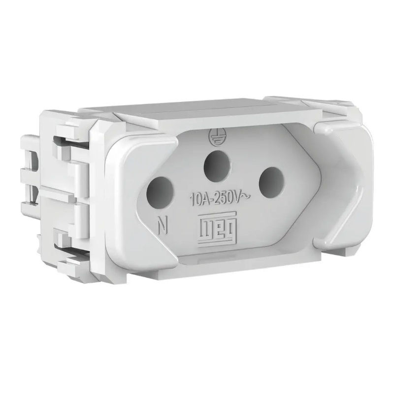 Módulo Módulo Tomada NBR 2P+T 10A/250VCA PVC Branco Linha Compose