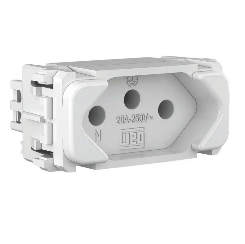 Módulo Módulo Tomada NBR 2P+T 20A/250VCA PVC Branco Linha Compose