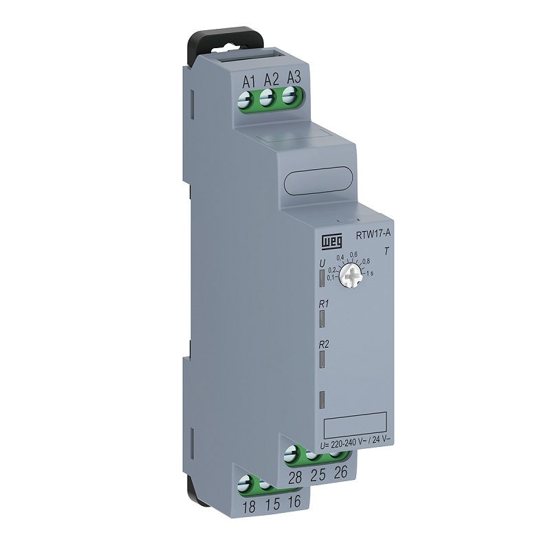 Relé Tempo Relé Tempo com Retardo Energização RTW17 30-300S 24-240VCA/CC 2 Contatos Reversíveis (NAF) 50/60 Hz