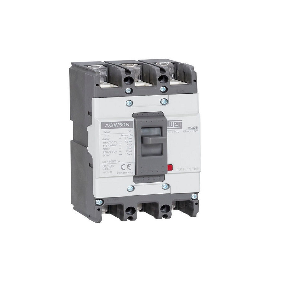 Disjuntor Termomagnético Fixo Tripolar AGW50N 40A 30 KA/18 KA 220/380VCA Caixa Moldada