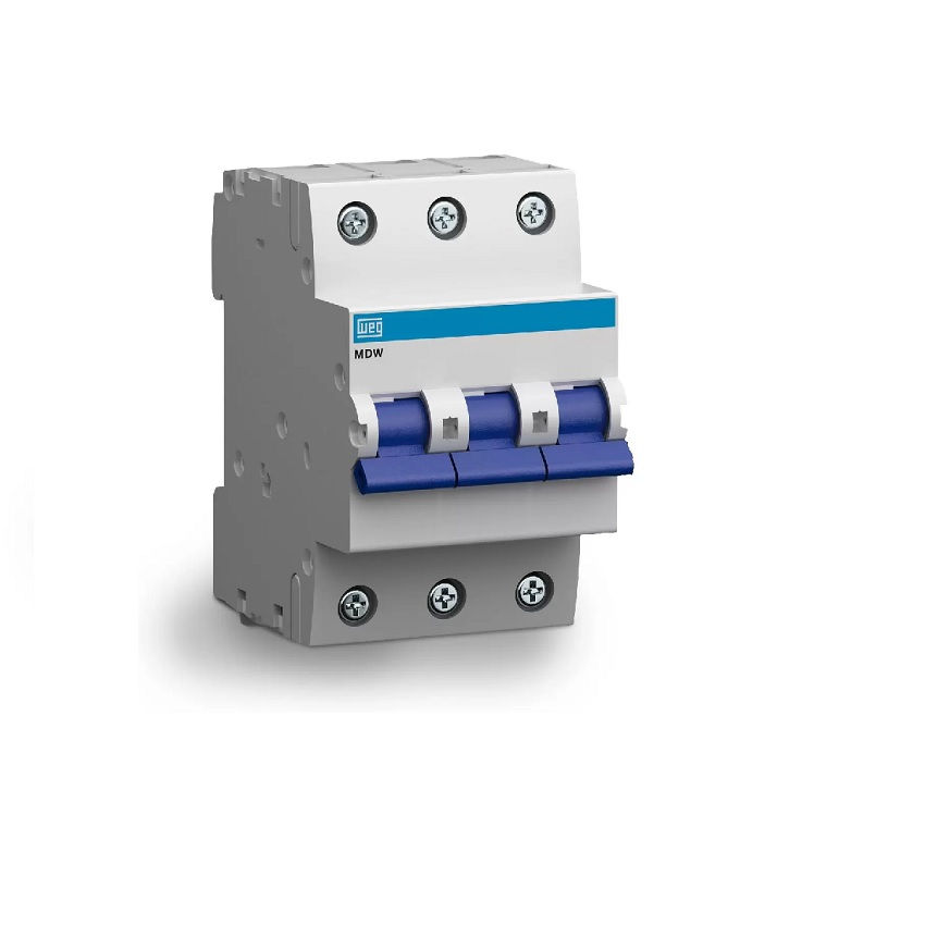 Disjuntor Termomagnético Fixo Tripolar MDW C 70A 5 KA/3 KA 220/380VCA DIN Miniatura