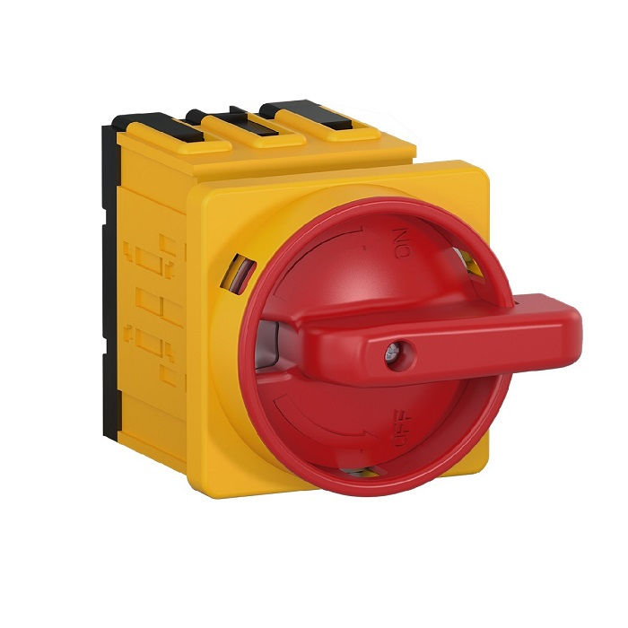 Chave Seccionadora Rotativa MSW Tripolar 63A Caixa Compacta com Punho Vermelho para Cadeado