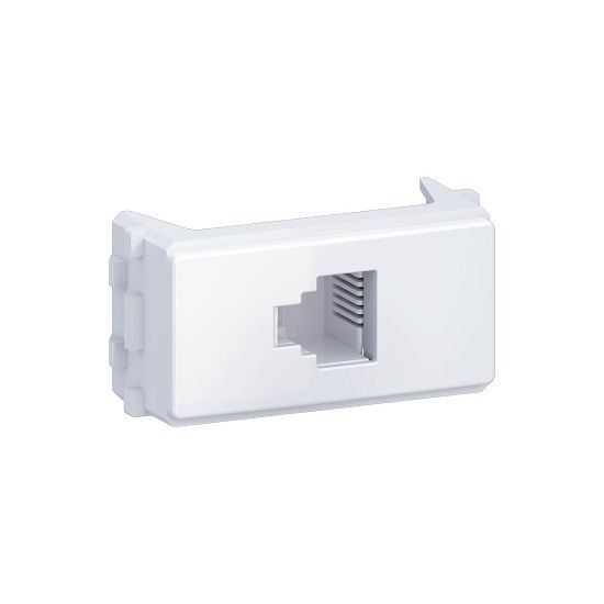 Módulo Módulo Tomada Telefone RJ11 2 Fios PVC Branco Linha Equille para Tampa Wetzel