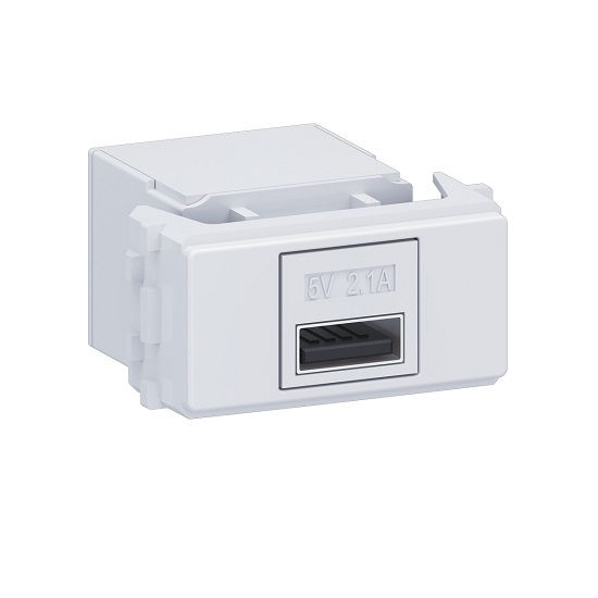 Módulo Módulo Carregador USB 2.0 2,1A 127/220VCA PVC Branco Linha Equille para Tampa Wetzel