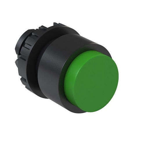 Botão Botão Pulsador PVC Faceado 22,00 mm Verde Aro Preto sem Elemento Opaco IP66