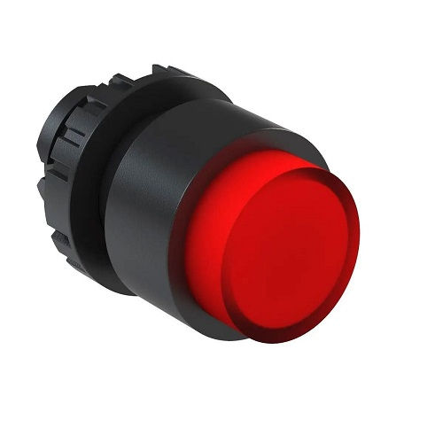 Botão Botão Pulsador PVC Saliente 22,00 mm Vermelho Aro Preto Luminoso