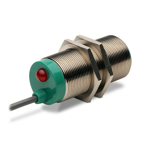 Sensor Capacitivo Faceado Cilíndrico M30 PNP 10-30VCC 1NA+1NF Alcance 10 mm com Cabo 2 M 4 Fios IP67 Metálico