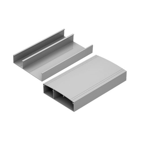 Tampa Alumínio Curva Lisa para Canaleta Dutotec 117x35x3000 mm Branca Standard