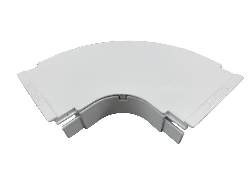 Curva Duto Plana Lisa Horizontal 90G 73x 25 mm Branca Raio 30 mm