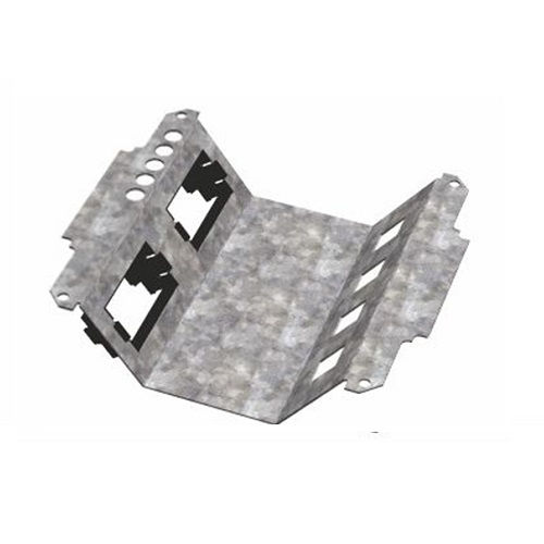 Adaptador Alumínio para 2 Blocos para 4 RJ45 para Caixa Dupla