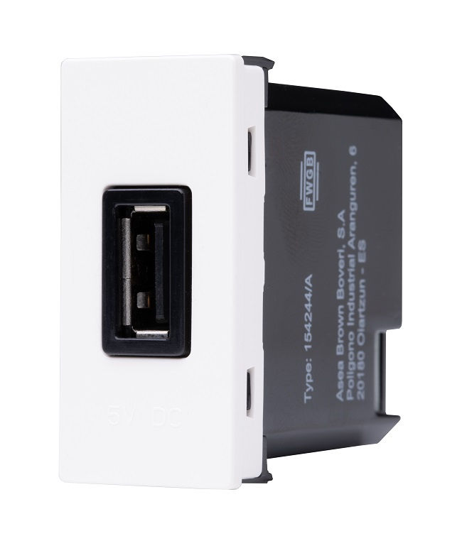 Módulo Módulo Carregador USB 2.0 2,0A 127/220VCA PVC Branco Linha Unno