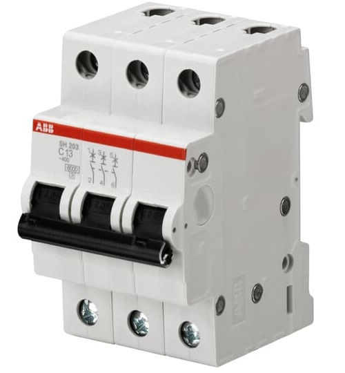 Disjuntor Termomagnético Fixo Tripolar SJ203 C 63A 10 KA/6 KA 220/380VCA DIN