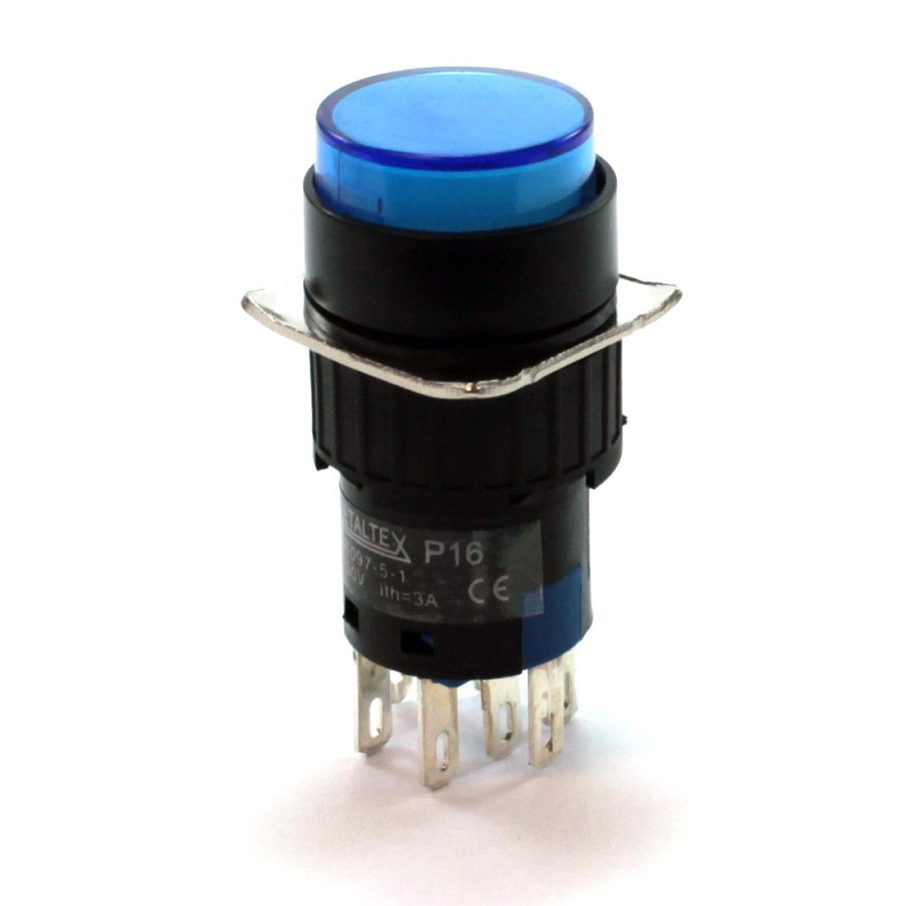 Botão Botão PVC Comando Pulsador 16,00 mm AZ 24VCA/VCC Luminoso com LED 2 Contatos Reversível