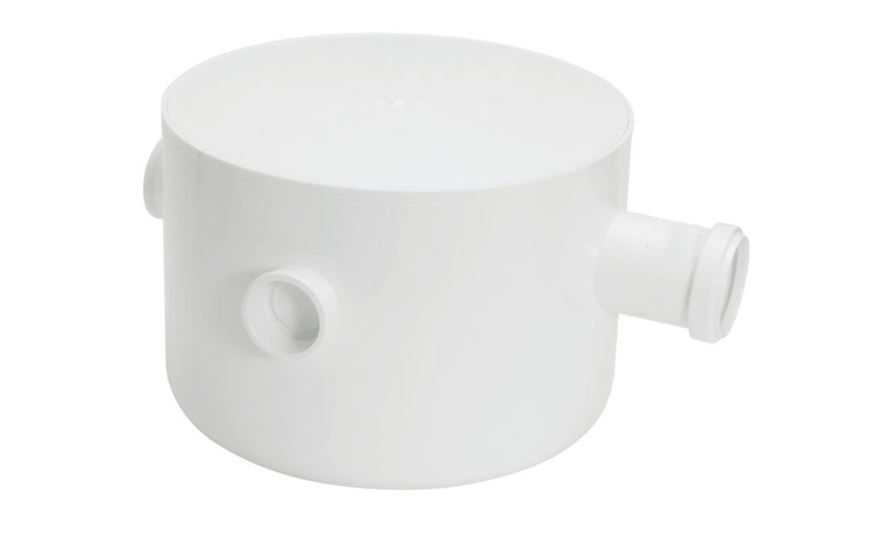 Caixa Sifonada PVC Redonda 250x230x75 mm Classe 8 Branca com 3 Entradas Esgoto