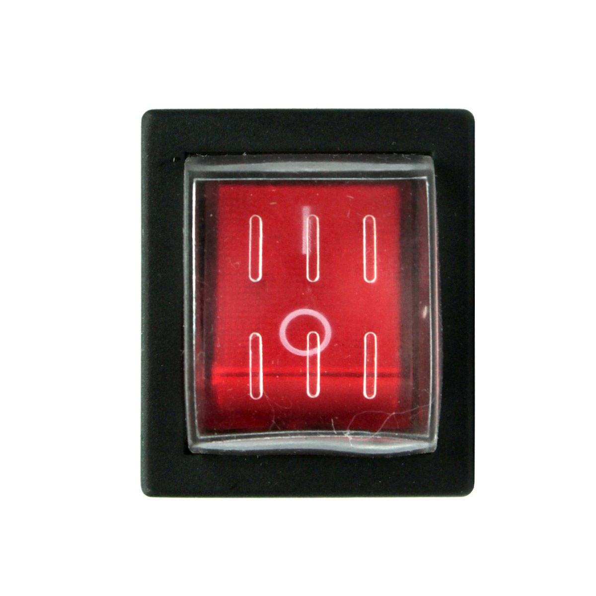 Chave Liga/Desliga Retangular 2 Posições 16A 220VCA com Botão Iluminado Vermelho 2NA