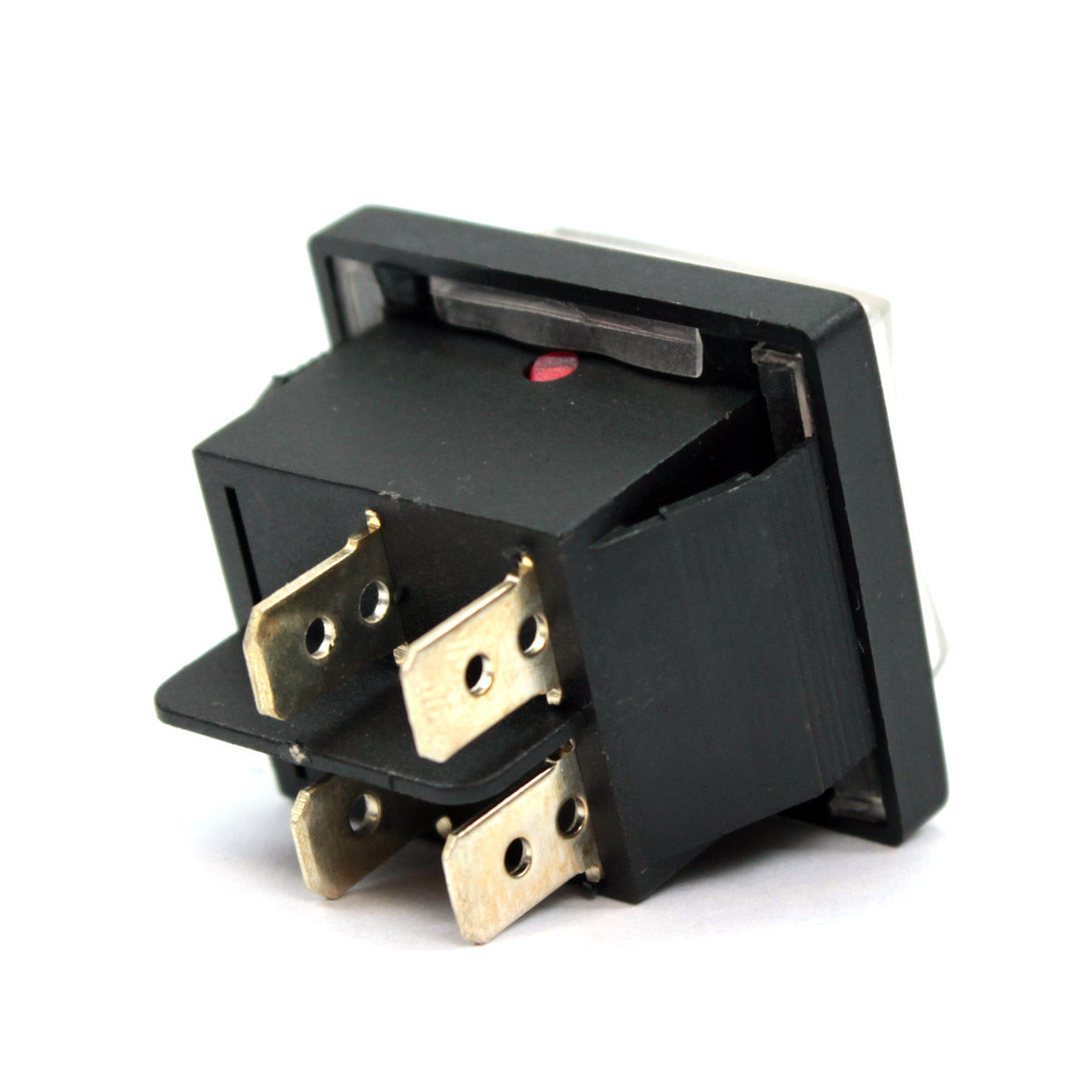 Chave Liga/Desliga Retangular 2 Posições 16A 220VCA com Botão Iluminado Vermelho 2NA