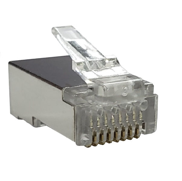 Plugue Macho Blindado RJ45 Categoria 6 8 Fios Metálico