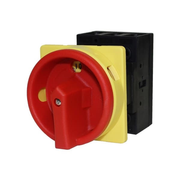 Chave Seccionadora Rotativa KP3 Tripolar 415VCA 63A sem Porta Fusível para Porta de Painel com Manopla Plástica IP65