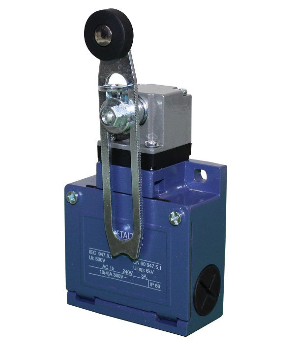 Fim de Curso Ação Rápida TZE 3A 380VCA-250VCC Corpo Metálico Caixa Larga com Rolete Ajustável 1NA+1NF IP66