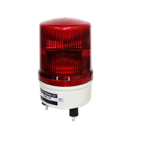 Sinalizador PVC LED Rotativo Lente Raiada Vermelho 24VCA/CC Fixação Parafuso