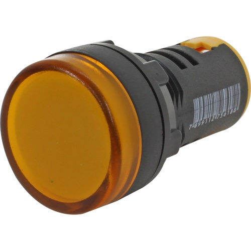 Sinaleiro Led PVC Faceado Lente Lisa com LED 22 mm 110VCA/CC Amarelo IP65/30000H