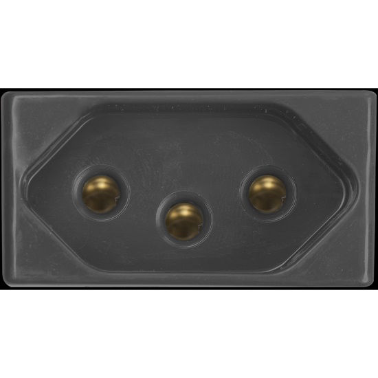 Módulo Módulo Tomada NBR 2P+T 20A/250VCA PVC Grafite LINHAS:GIZ/LIZ/LUX2 /Tablet/Lizflex/Plastibox/Conduletes