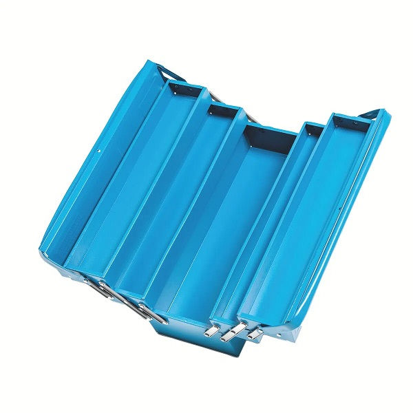 Caixa Sanfonada com 5 Gavetas para Ferramentas 295x530x200 mm Azul Alças Fixas