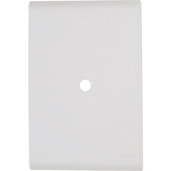 Placa PVC Passagem de Fio 1 Furo 4x2 Branca Linha LIZ com Suporte