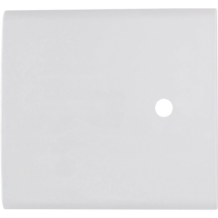 Placa PVC Passagem de Fio 1 Furo 4x4 Branca Linha LIZ com Suporte