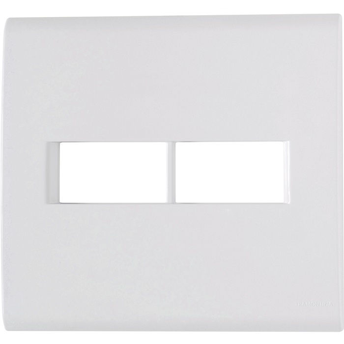 Placa PVC para 2 Módulos 4x4 Branca LIZ com Suporte
