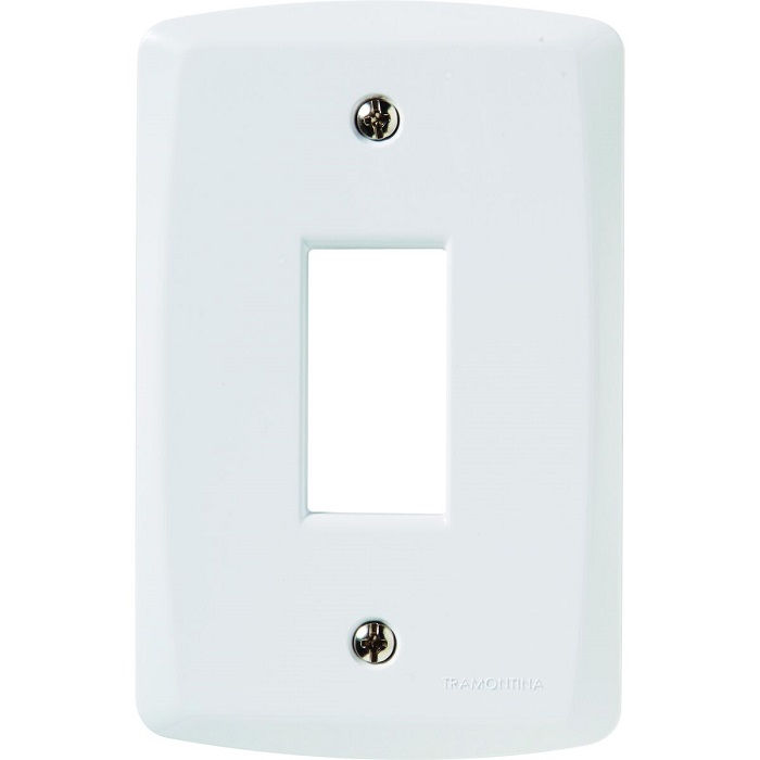 Placa PVC para 1 Módulo Vertical 4x2 Branca LUX2