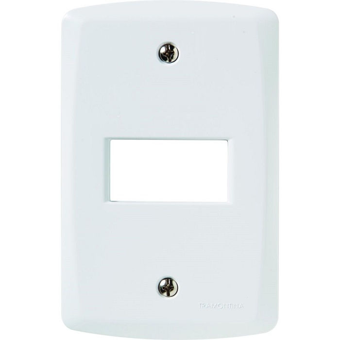 Placa PVC para 1 Módulo Horizontal 4x2 Branca LUX2