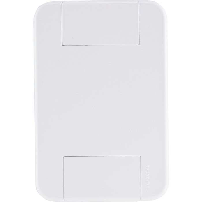 Placa PVC Cega 4x2 Branca Linha Tablet com Suporte