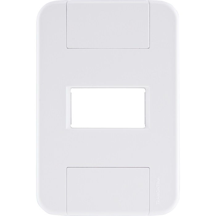 Placa PVC para 1 Módulo Horizontal 4x2 Branca Tablet com Suporte