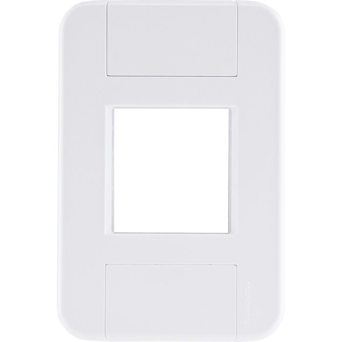 Placa PVC para 2 Módulos 4x2 Branca Tablet com Suporte