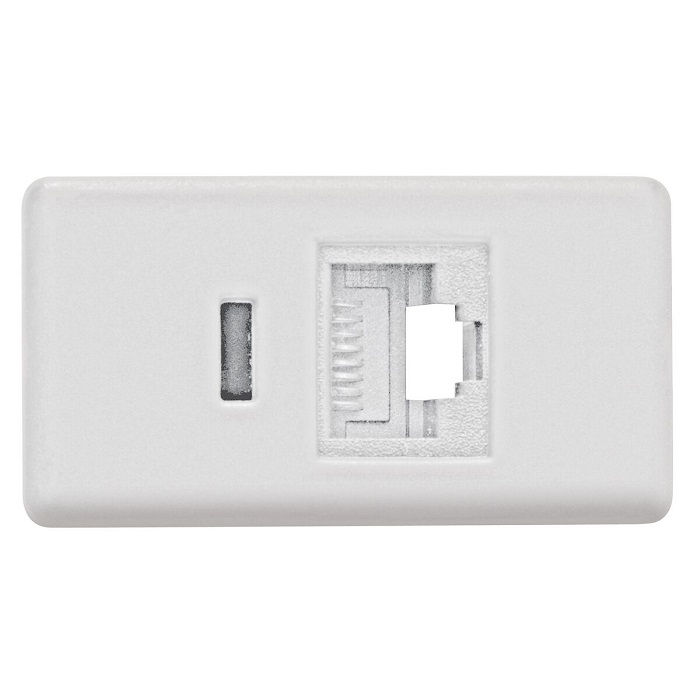 Módulo Módulo Tomada Telefone RJ11 4 Fios PVC Branco Linhas: GIZ/LIZ/LUX2 /Tablet/Lizflex/Plastibox/Conduletes