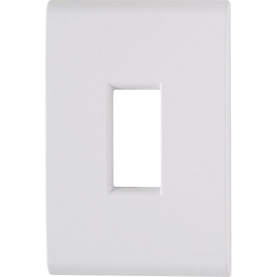 Placa PVC P/1 Módulo Vertical 4X2 Branca Liz Com Suporte Tramontina